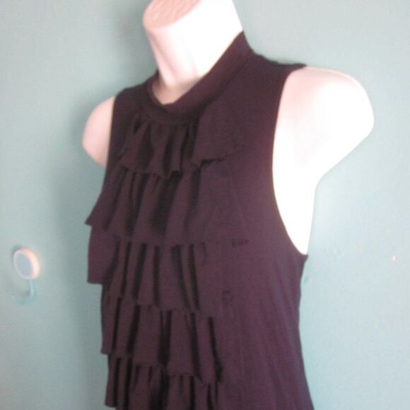 Michael Stars Size 2 Navy Blue Pullover Sleeveless Stretch Ruffle Accent Dress - Picture 2 of 12